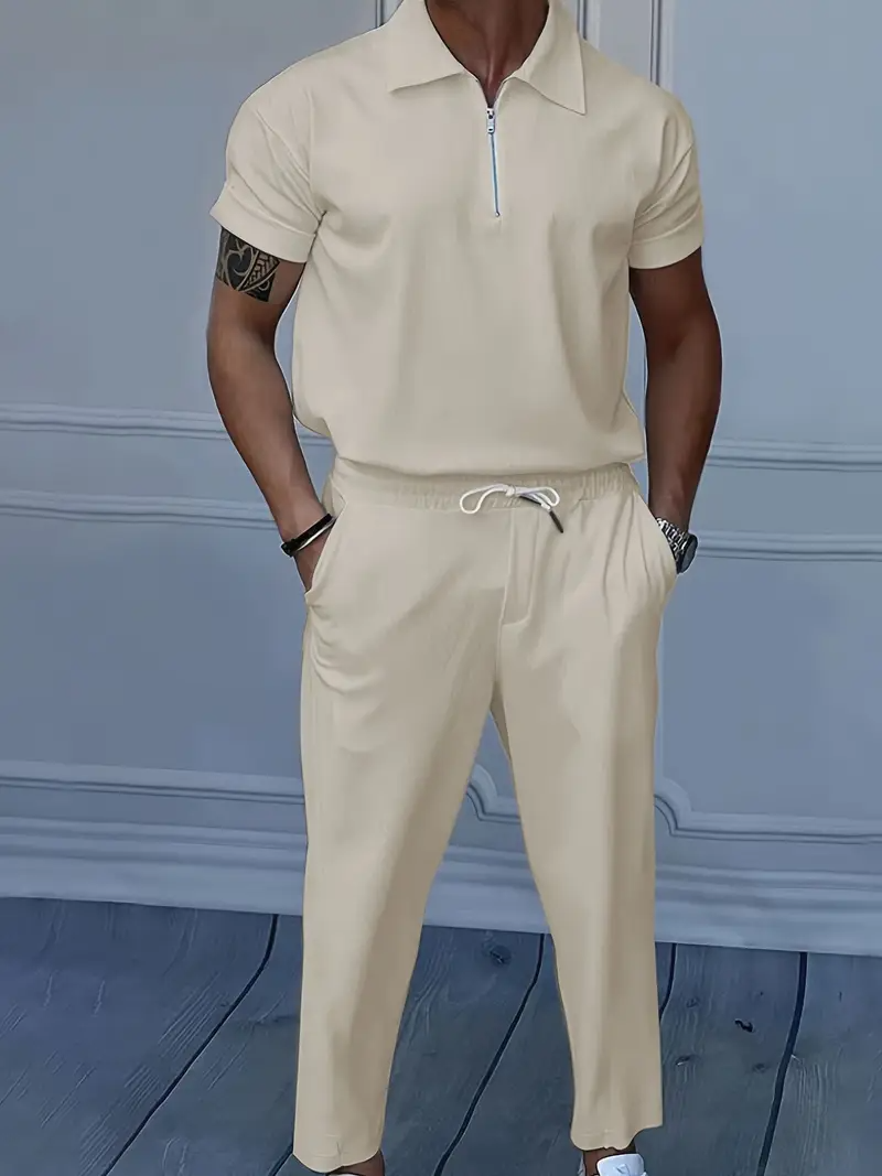 Herr Set | Tapered | Med Dragkedja | Sommar