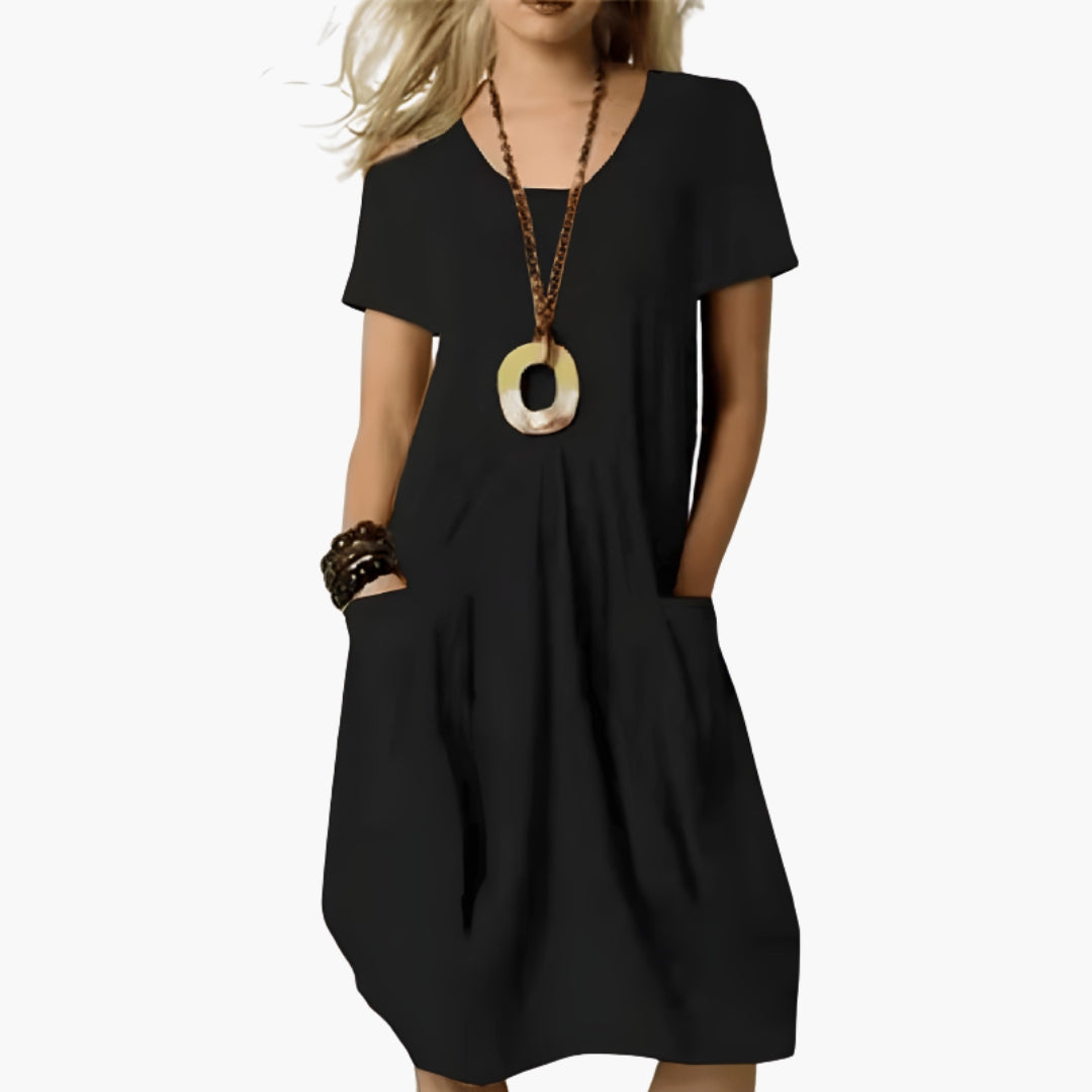 Dam Klänning | Oversized | Med Fickor | Sommar