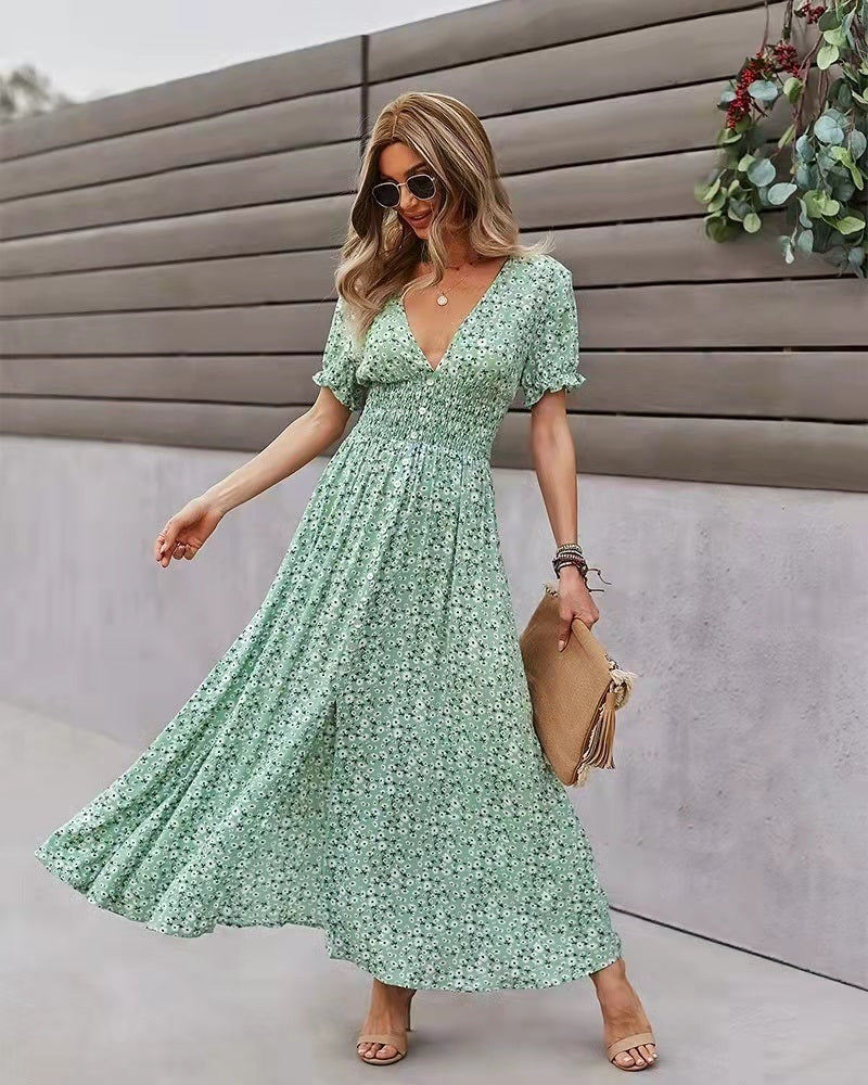 Midiklänning för kvinnor | Blommigt tryck | Boho Chic | Casual & Elegant
