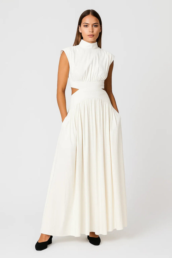 Dam Klänning | Elegant Midi | Med Cut-out | Sommar
