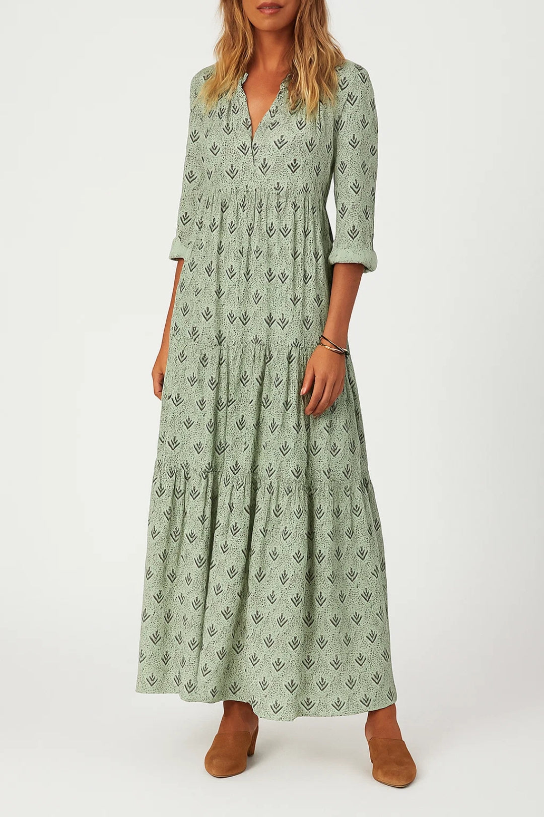 Dam Klänning | Elegant Midi | V-ringad | Sommar