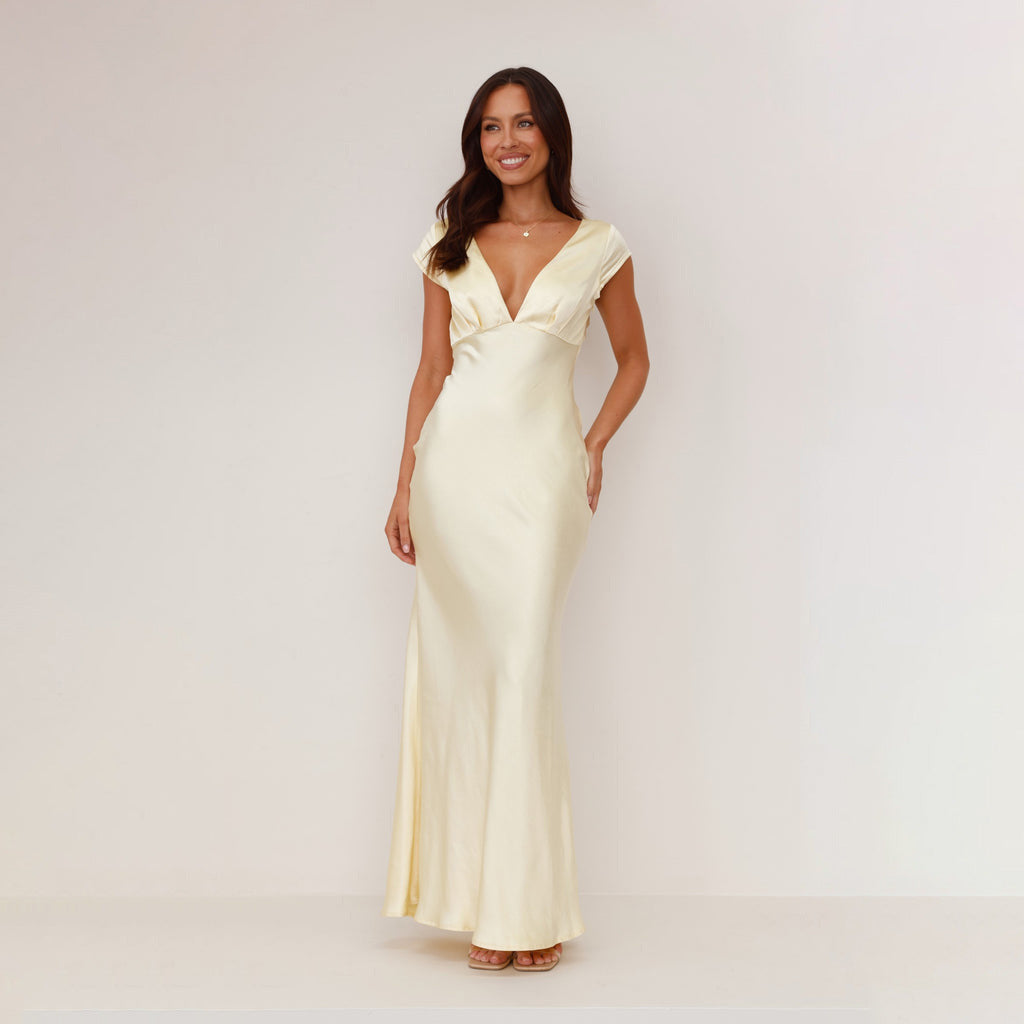Dam Klänning | Elegant | Djup V-ringning | Sommar