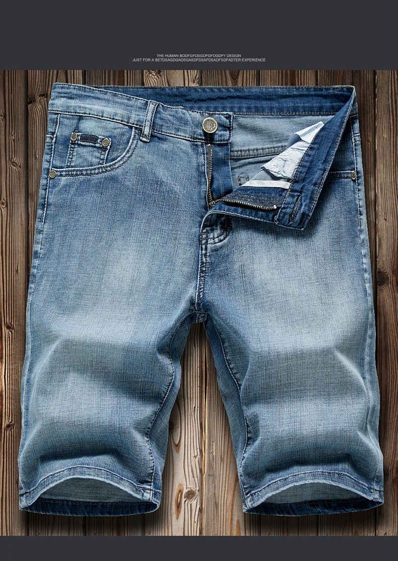 Herr Jeansshorts | Straight | Med Dragkedja | Sommar