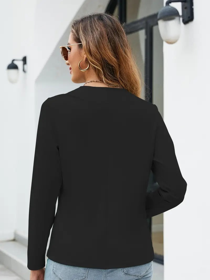 Blazer för kvinnor | Chic & Lätt | Öppen fram & enfärgad vit | Sommar casual mode