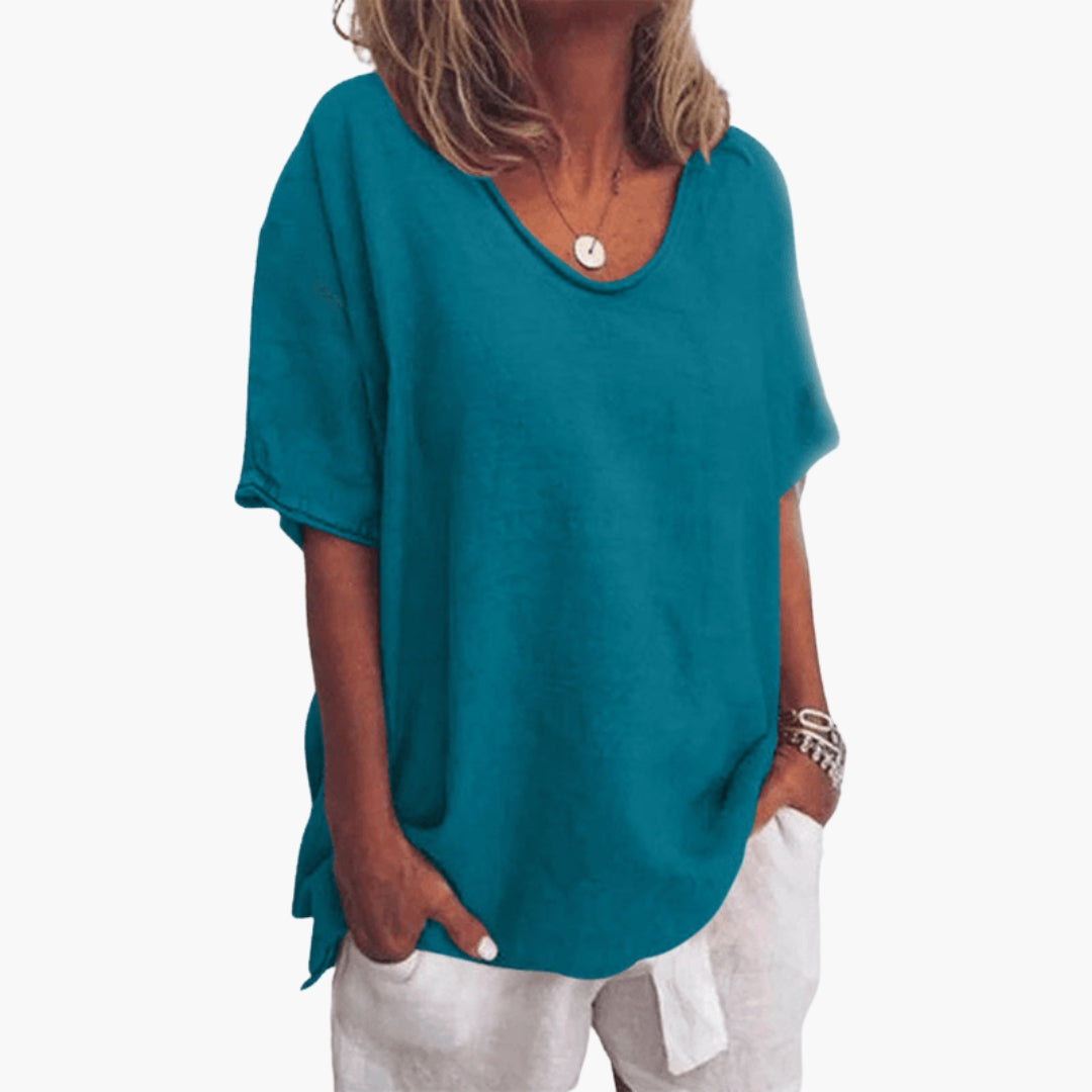 Dam Topp | Oversized | Kort Ärm | Sommar