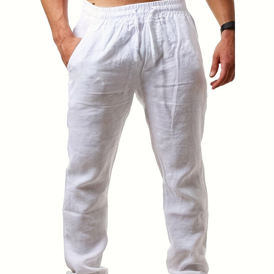 Herr Byxor | Straight | Elastisk Midja | Sommar