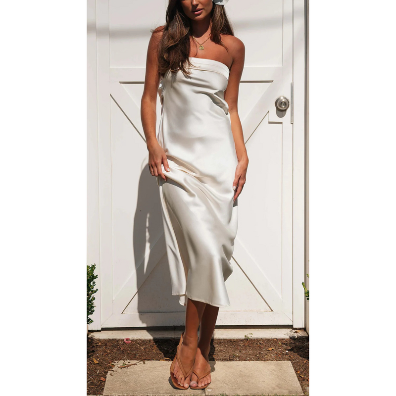 Dam Klänning | Figurnära & Silkeslent Tyg | Off-Shoulder | Elegant Festklänning