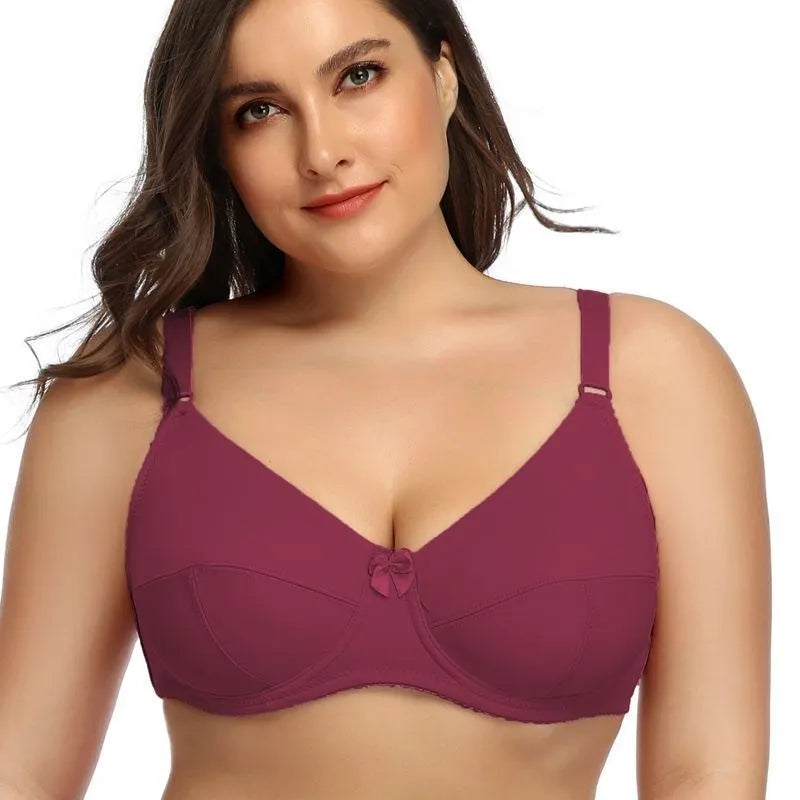 Dam BH med Bygel | Plus Size & Fstickad struktur Täckning | Ovadderad Bralette | Spandex