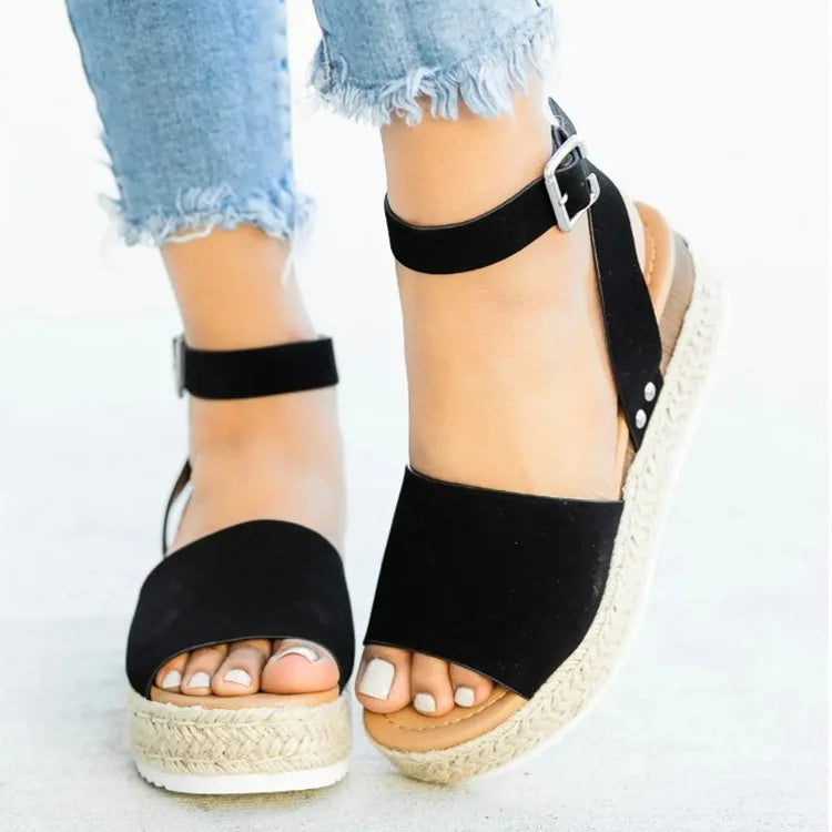 Flipflops med plattform för kvinnor | Hemp Rope Sleeve Heel | Trendy & bekväm | Sommardesign