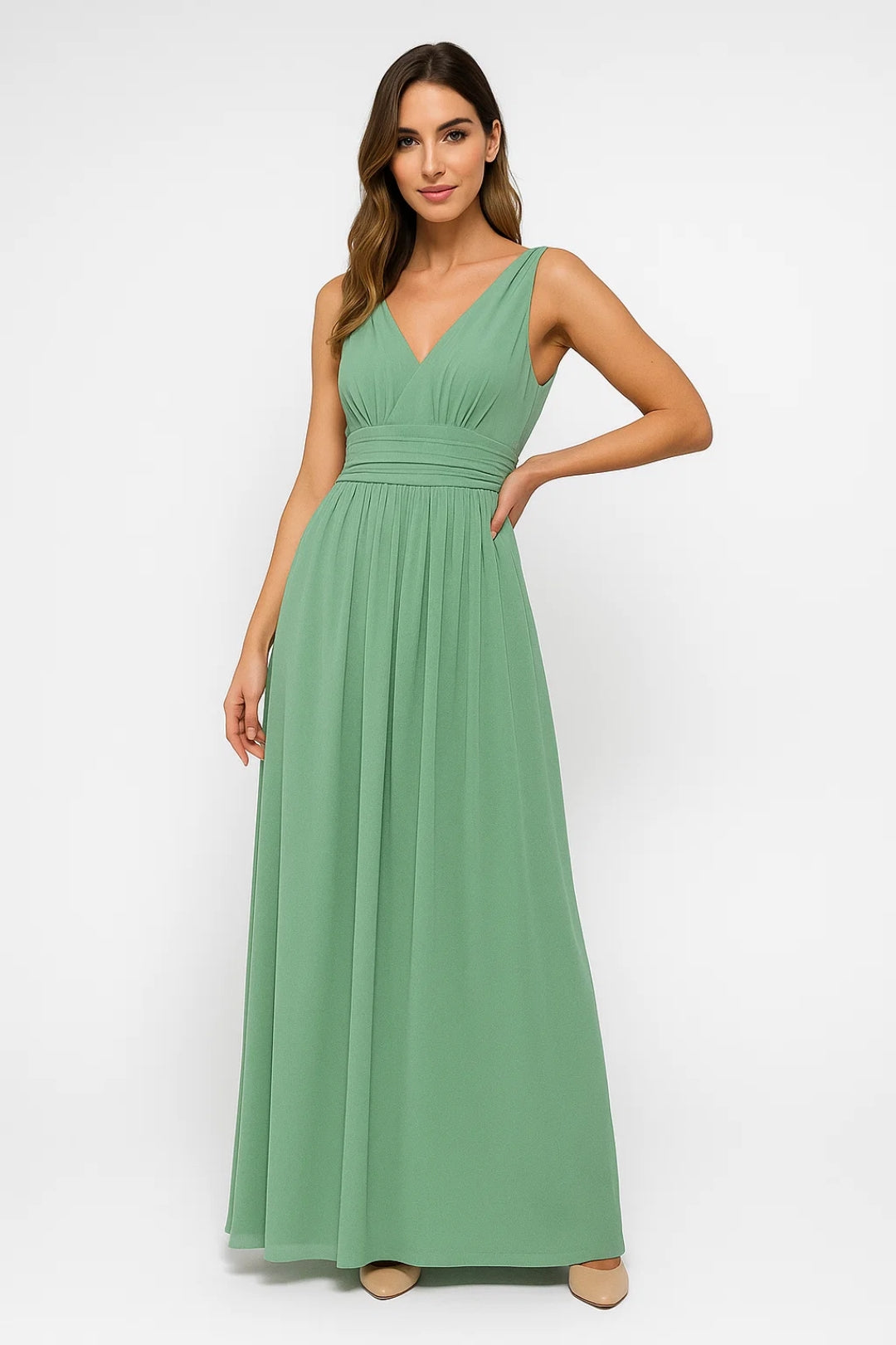 Dam Klänning | Elegant A-linje | V-hals | Sommar