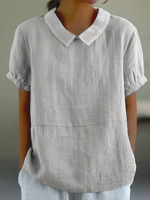 Dam Blus | Elegant | Med Krage | Sommar
