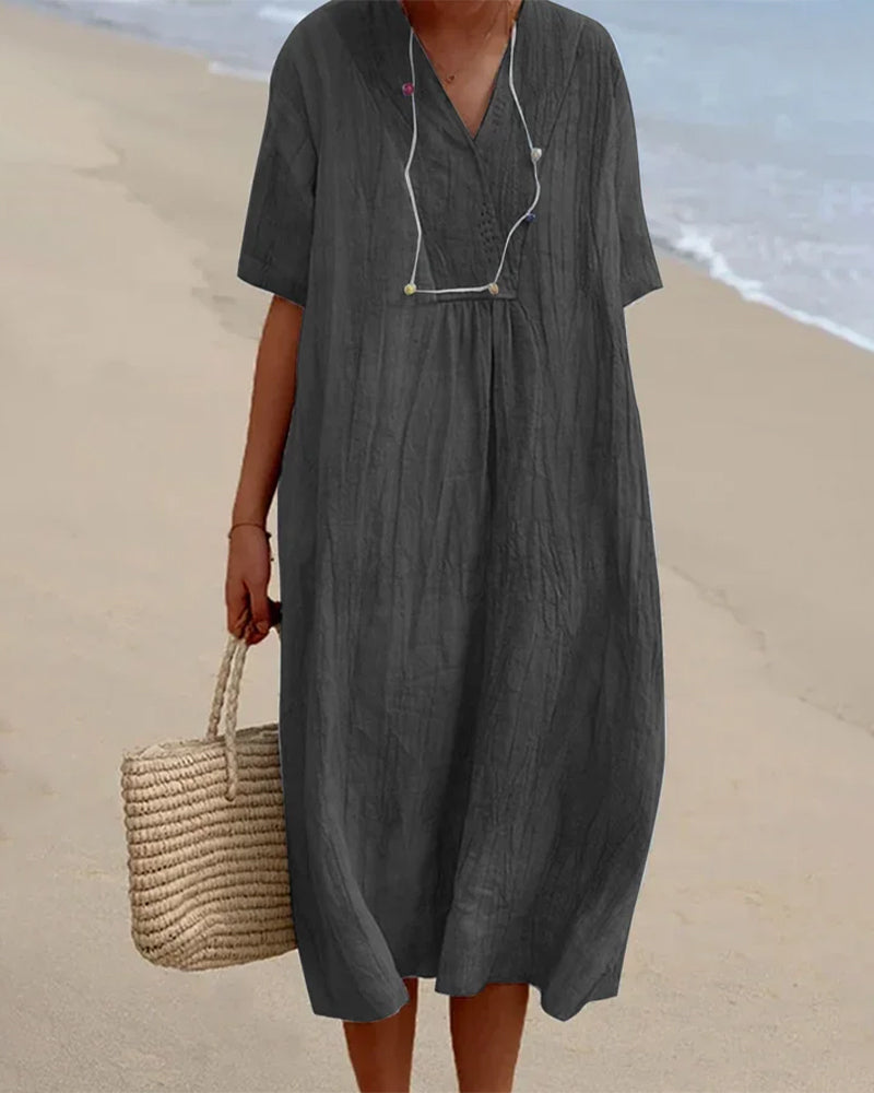 Dam Klänning | Oversized | V-ringad | Sommar