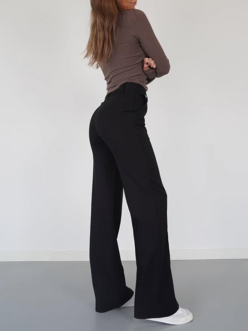 Raka byxor för kvinnor | Tidlös komfort | Chic urban stil | Hög midja