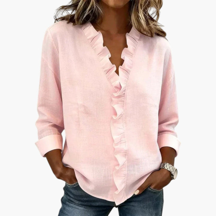 Dam Blus | Elegant | Volangdetaljer | Vår