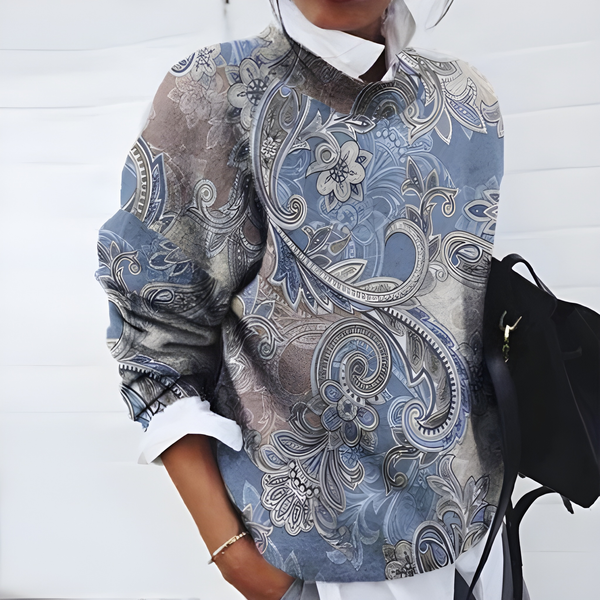 Stickad Tröja | Blommig Damtröja | Varm & Casual Stil