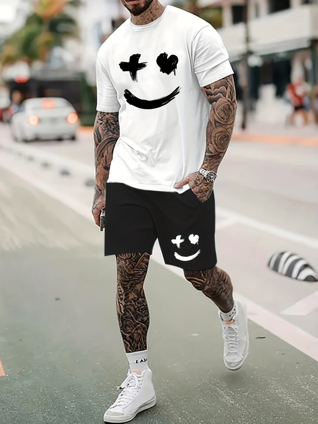 Herr Set | Oversized Casual | Kort Ärm | Sommar