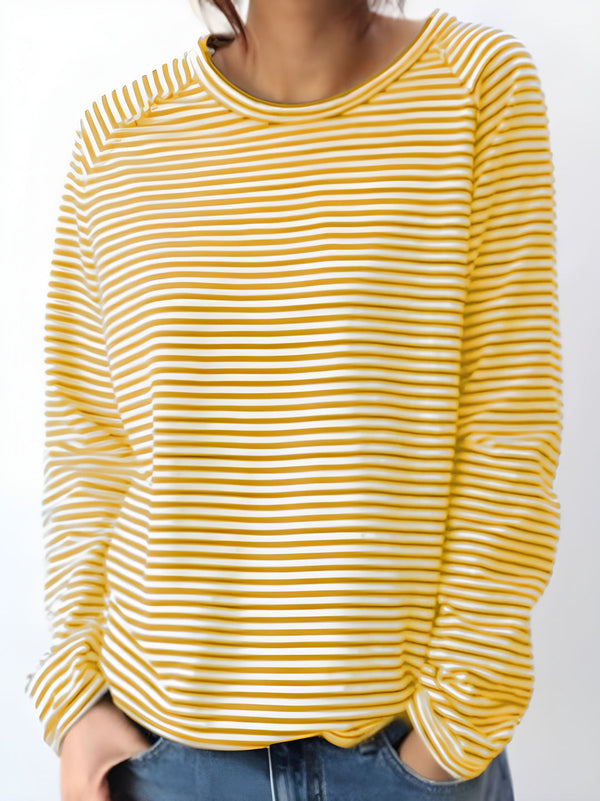 Dam Långärmad Topp | Svart & Vitt | Minimalistisk Design | Mjuk Bomstickad struktursblandning