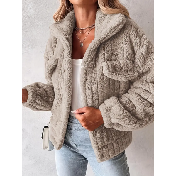 Vinterjacka Dam | Plushjacka i enfärgat | Casual och varm jacka