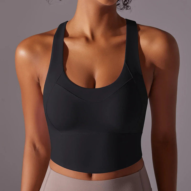 Dam Sport-BH | Åtsittande & Stretchig | Nylon Crop Top | Yoga & Träning