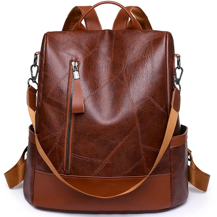 Ryggsäck för kvinnor | Stöldskyddad design | Elegant och rymlig | PU-läder