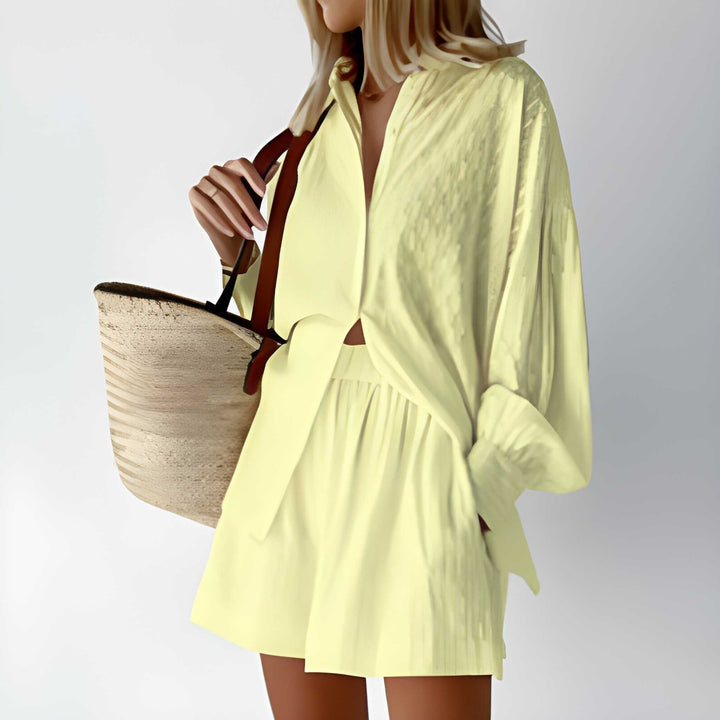 set för kvinnor | Blus och shorts | Trendig stil | Levande färger