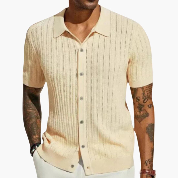 Herr Skjorta | Elegant | Med Knappar | Sommar