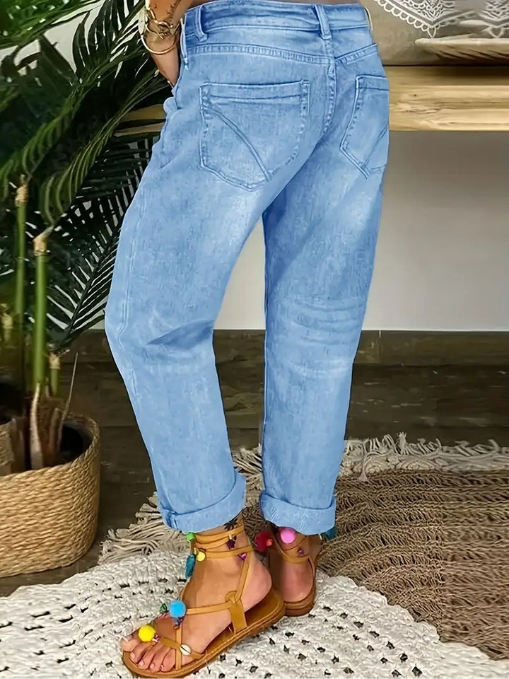 Dams Jeans | High Stretch &amp; Komfort Fit | Raka Ben &amp; Effen Färg