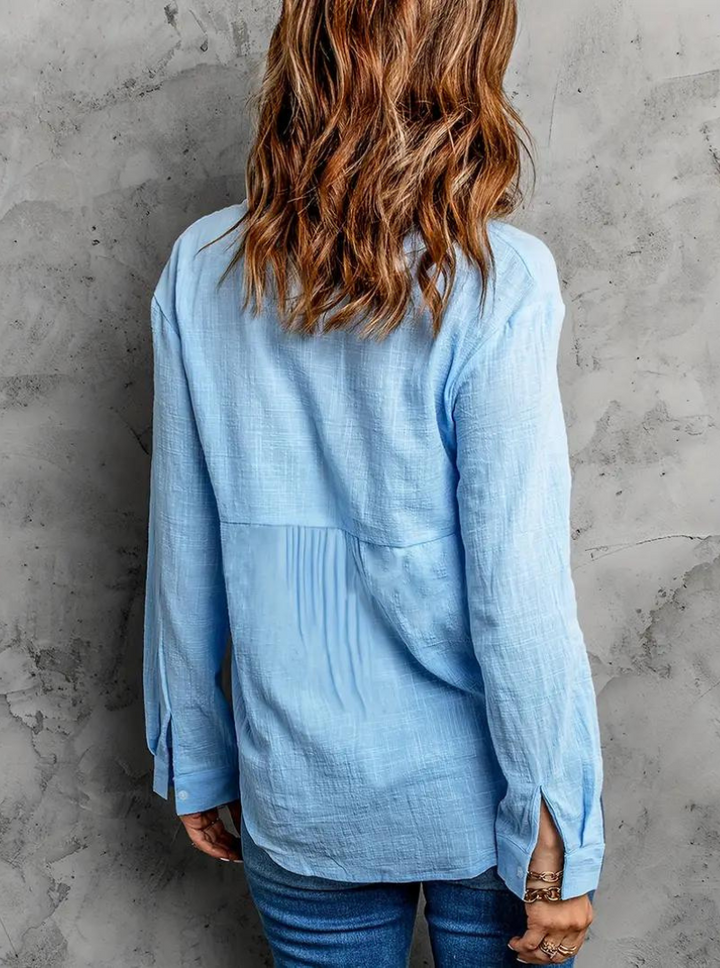 Dam Blus | Ledig Passform | Knappstängning | Sommar