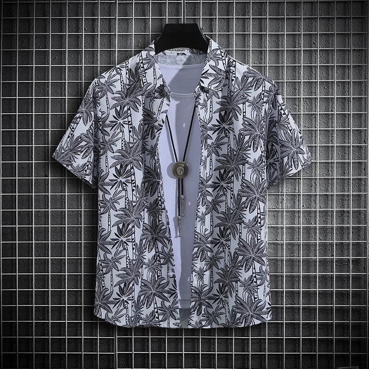 Herr Skjorta | Oversized | Blommigt Mönster | Sommar