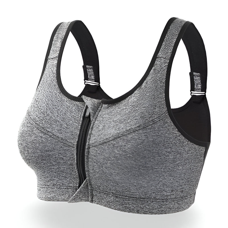 Dam Sport-BH | Frontdragkedja & Justerbara Band | Plus Size & Shockproof | Träning & Yoga