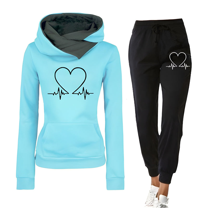 Kläder Dam | Tvådelad Träningsdräkt | Hoodie & Byxor | Sportigt & Bekvämt Set