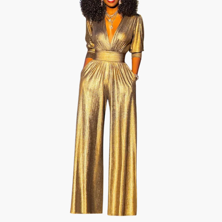 Dam Jumpsuit | Elegant | Djup V-ringning | Sommar