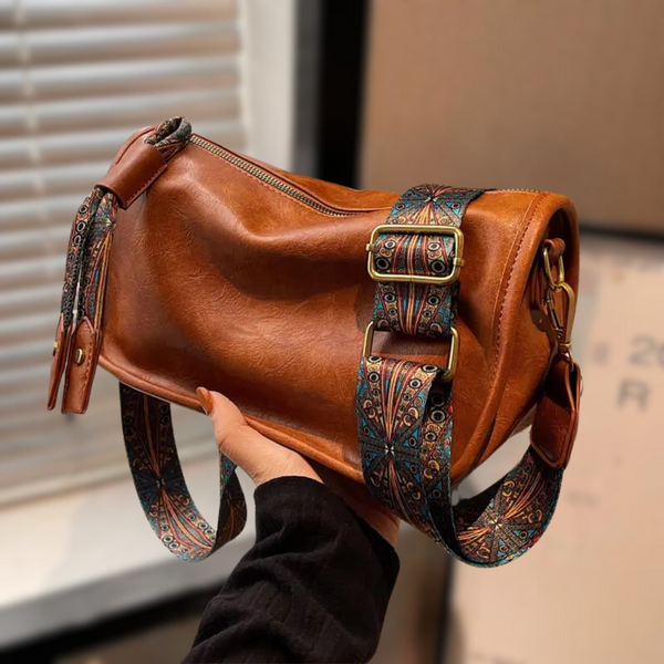 Damväska | Vintage crossbody | Lyxig kudddesign | PU-läder