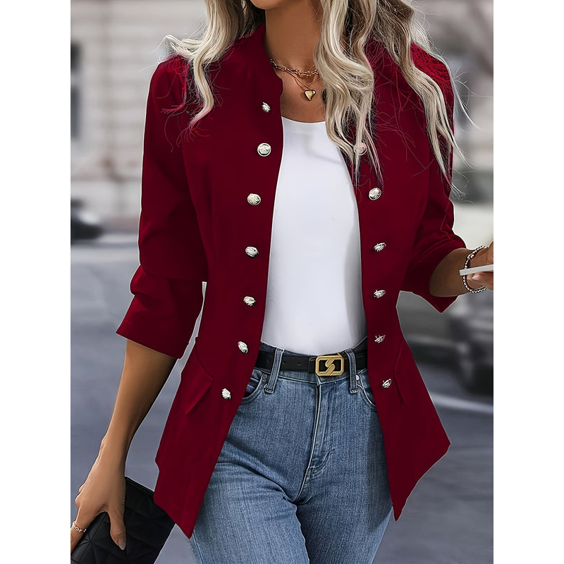 Vinterjacka Dam | Dubbelknäppt Blazer | Elegant Långärmad