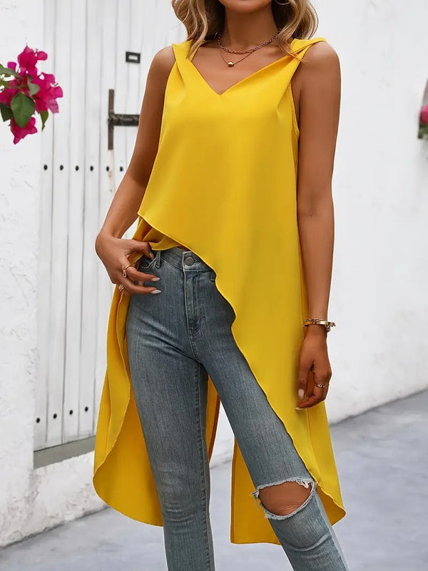 Dam Top | Elegant Asymmetrisk Axel & Off-Shoulder | Modern & Somrig Stil