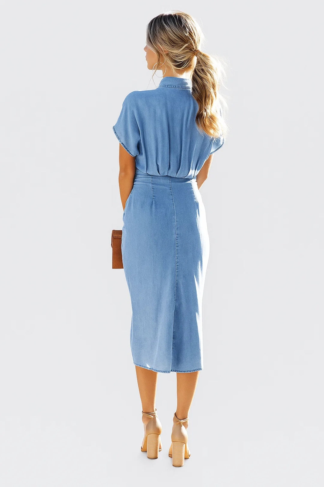 Dam Klänning | Elegant Rak | Med Knappar | Sommar