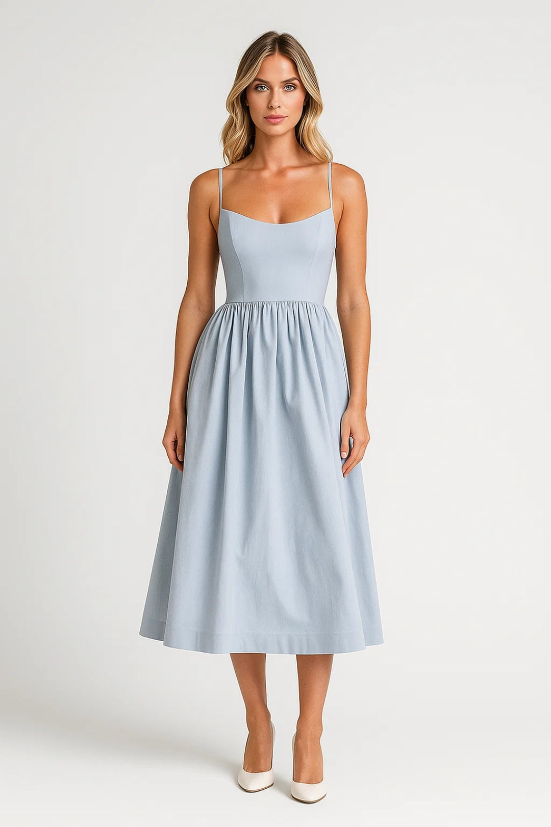 Dam Klänning | Elegant | Utsvängd Midi | Sommar