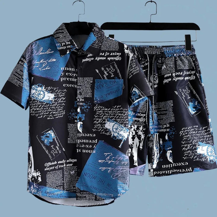 Herr Set | Oversized | Grafiskt Print | Sommar