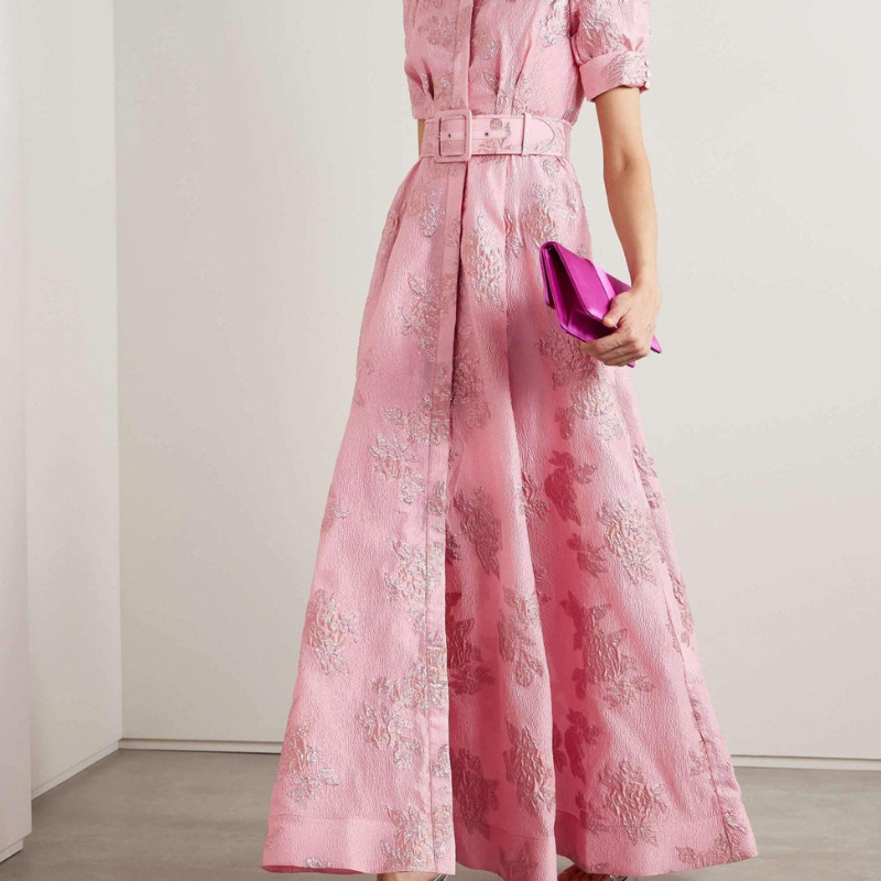 Klänning Maxi | Elegant Klänning | Puffärmar | Markerad Midja