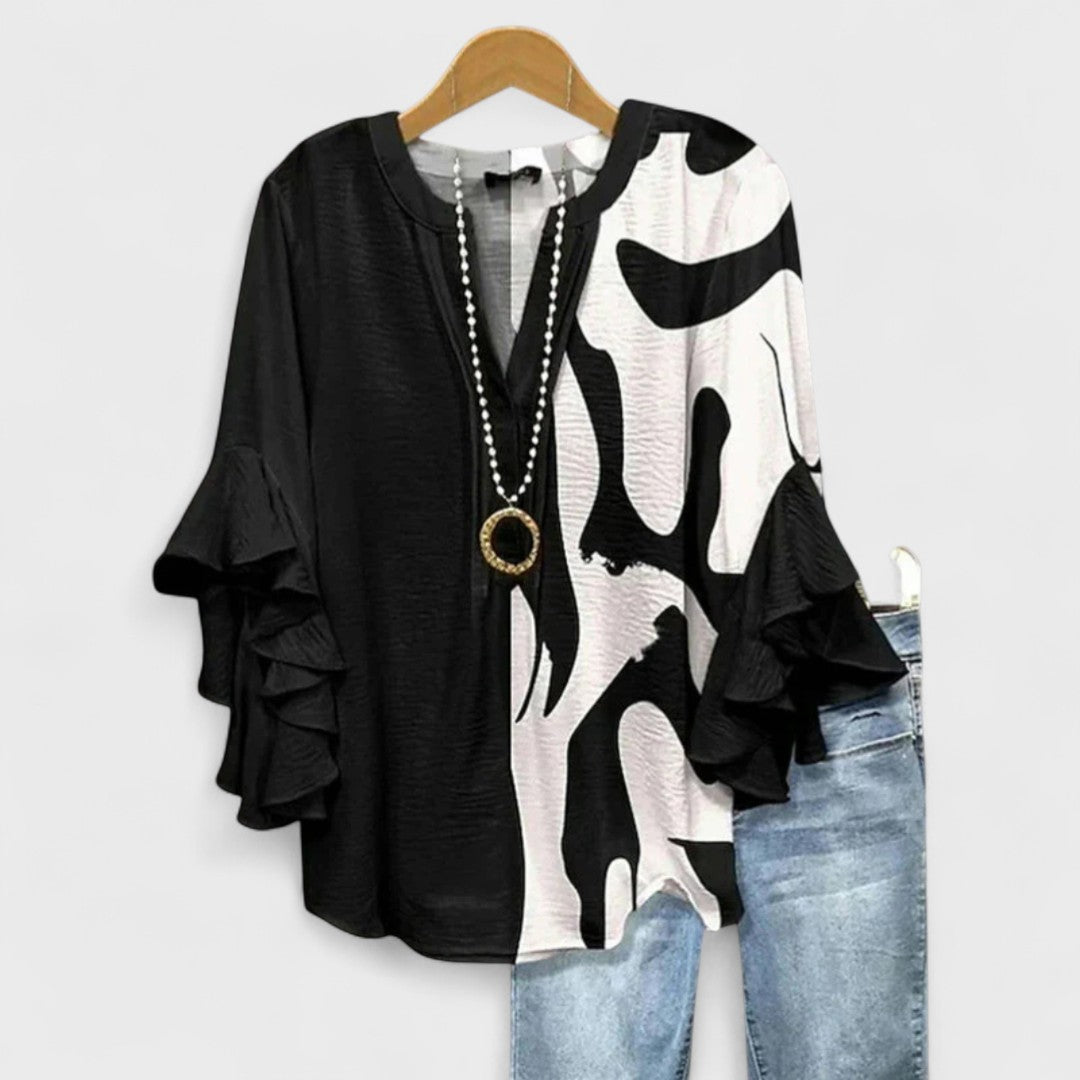 Dam Set | Blommig Blus | Volangärm | Sommar