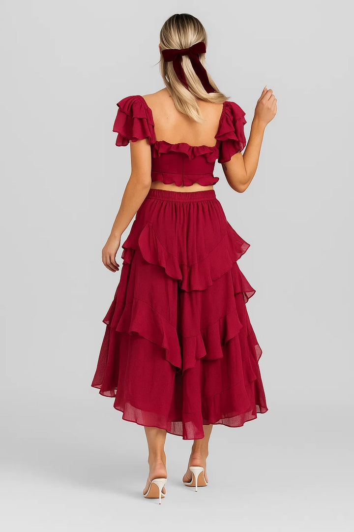 Dam Klänning | Elegant Flowy | Ruffle Details | Sommar