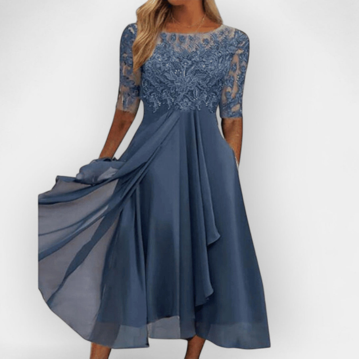 Elegant Midi-Klänning Dam | Feminin Silhuett | Tidlös &amp; Stilfull Design
