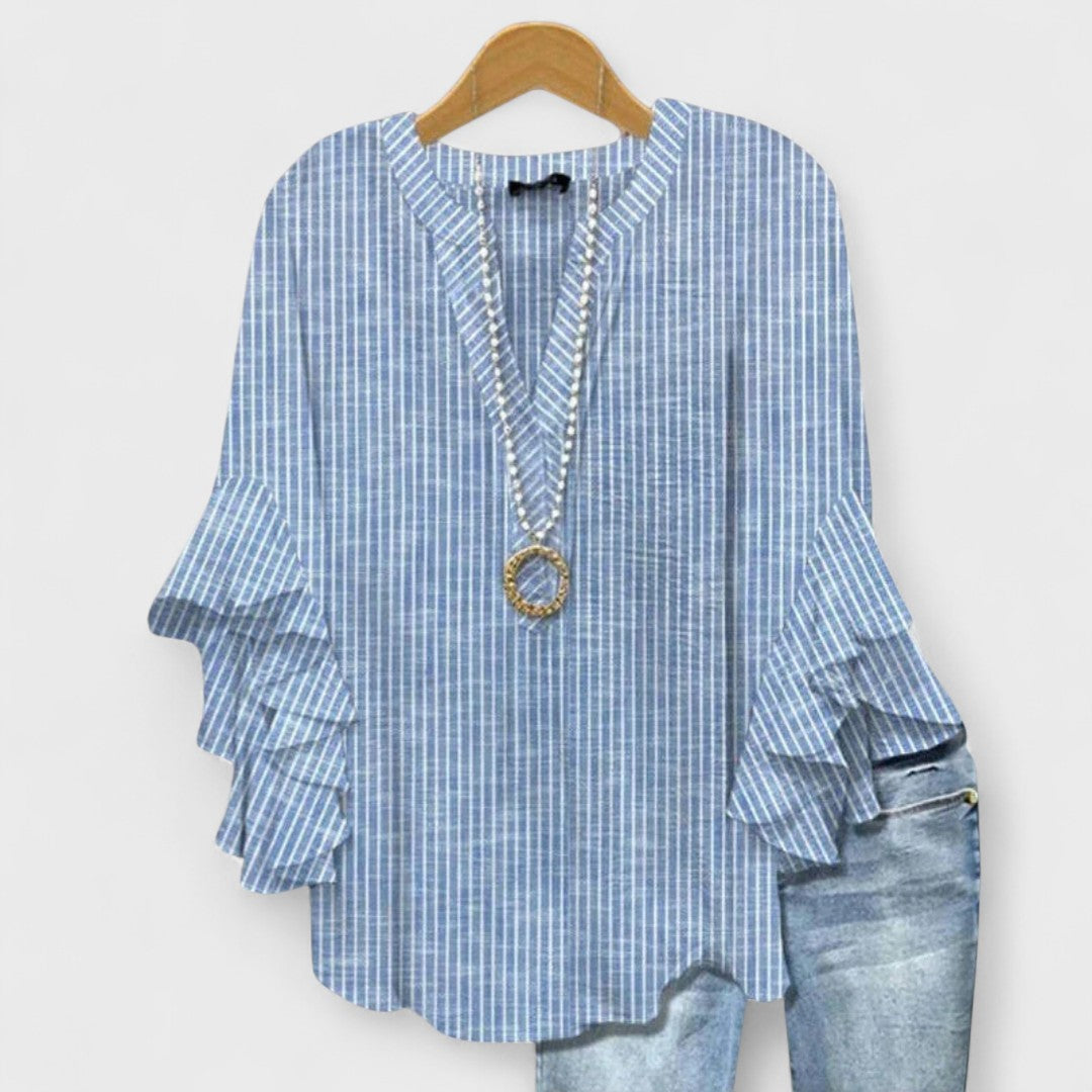 Dam Set | Blommig Blus | Volangärm | Sommar