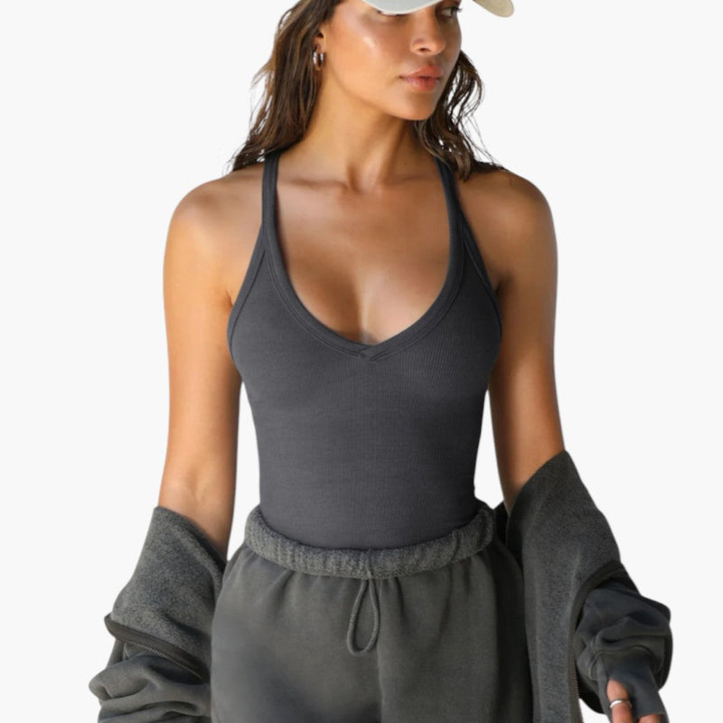 Dam Linne | Slimfit | V-Ringad | Sommar
