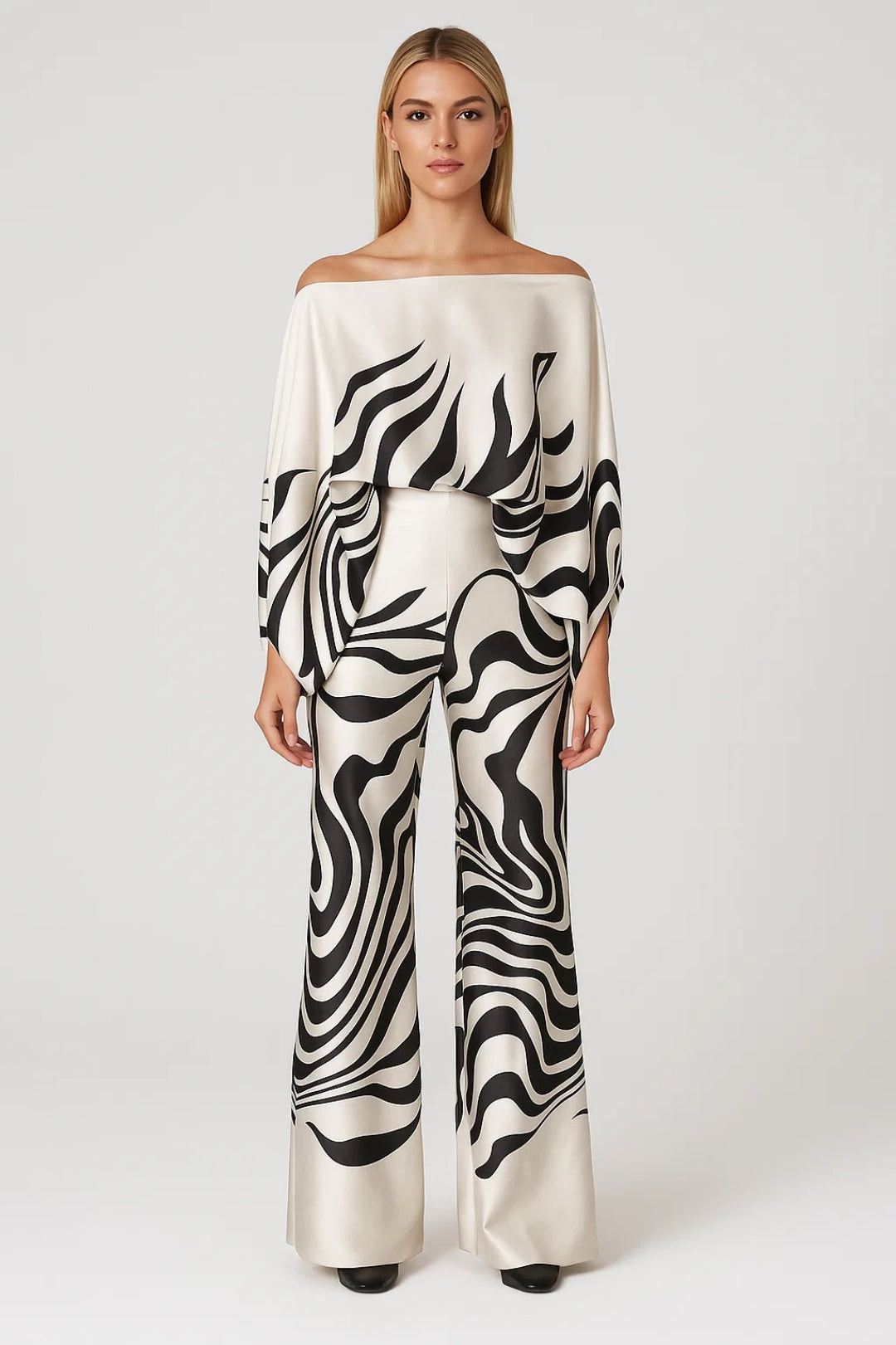 Dam Set | Elegant Wijde Pijpen | Off Shoulder | Sommar