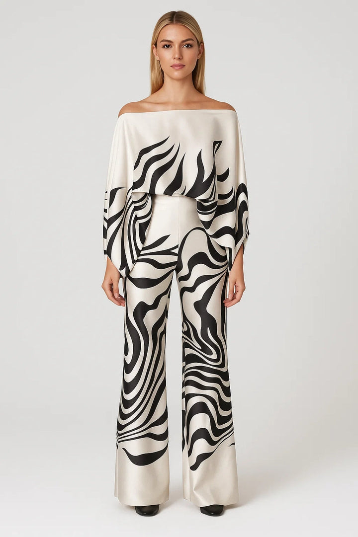 Dam Set | Elegant Wijde Pijpen | Off Shoulder | Sommar