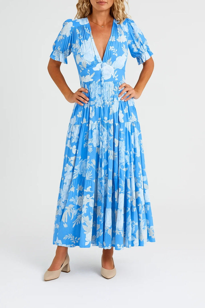 Dam Klänning | Elegant Flowy | Korte Mouw | Sommar