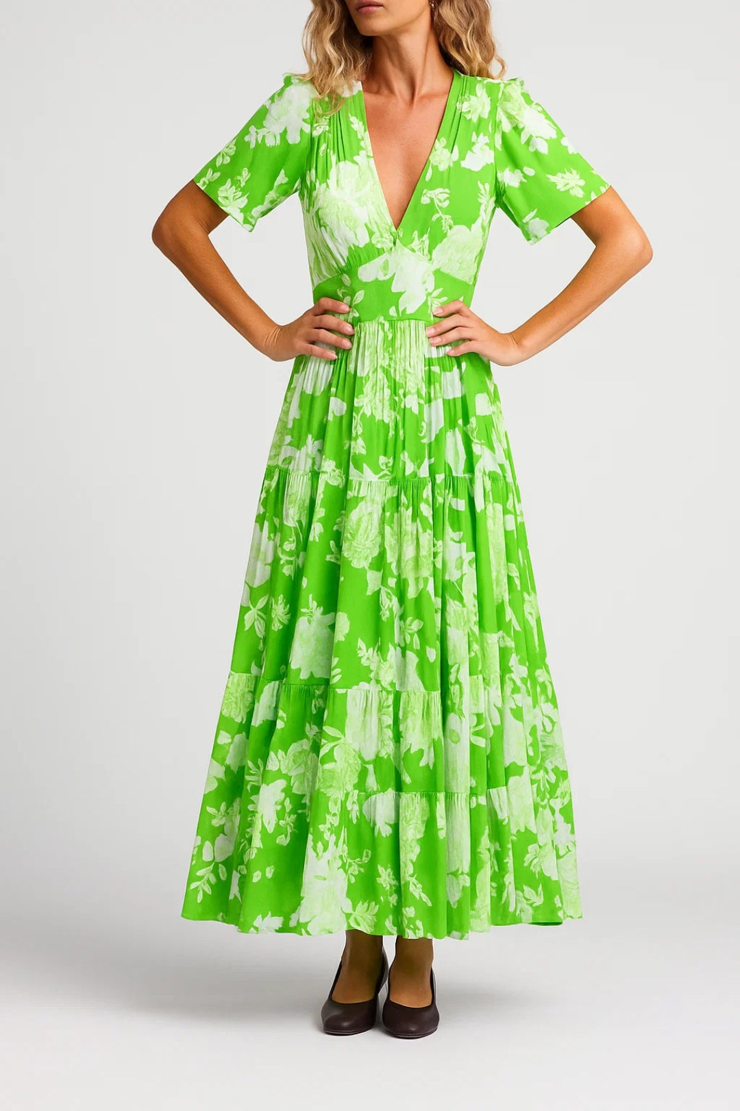 Dam Klänning | Elegant Flowy | Korte Mouw | Sommar