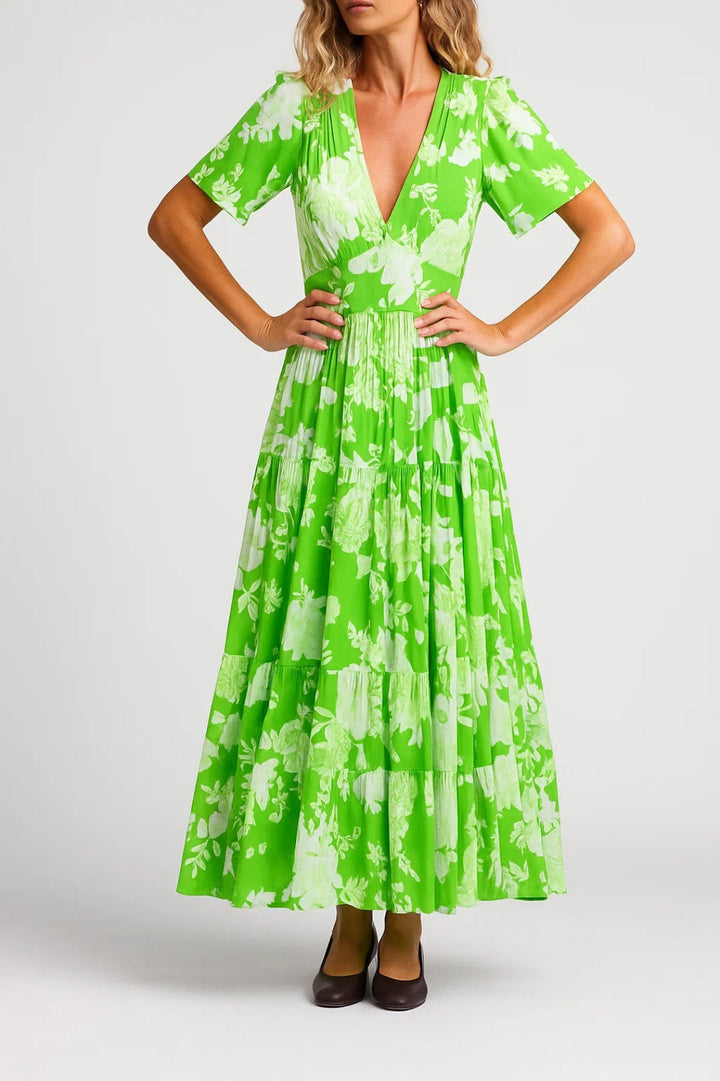 Dam Klänning | Elegant Flowy | Korte Mouw | Sommar