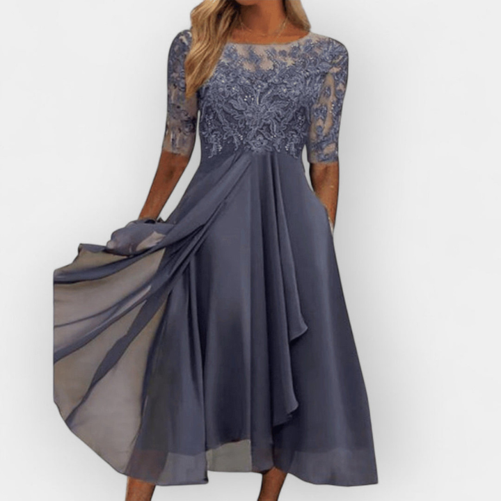 Elegant Midi-Klänning Dam | Feminin Silhuett | Tidlös &amp; Stilfull Design